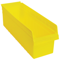 Store-Max Shelf Bins, 8-3/8" W x 8" H x 23-5/8" D, Yellow, 68 lbs. Capacity Moffatt Supply & Specialties