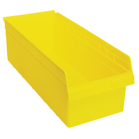 Store-Max Shelf Bins, 11-1/8" W x 8" H x 23-5/8" D, Yellow, 68 lbs. Capacity Moffatt Supply & Specialties