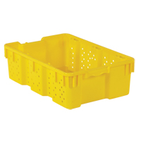 Contenant en plastique empilable Stack-N-Nest pour l'agriculture, 16" x 23,9" x 7,3", Jaune Moffatt Supply & Specialties