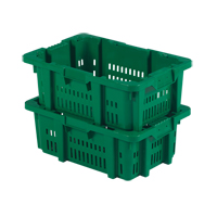 Contenant en plastique Stack-N-Nest pour la manutention des aliments, 16" x 23,9" x 8,8", Vert Moffatt Supply & Specialties