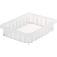 Divider Box&reg; Container, Plastic, 10.875" W x 8.25" D x 2.5" H, Clear Moffatt Supply & Specialties