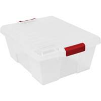Plastic Latch Container, 15.875" W x 21" D x 7.75" H, Clear Moffatt Supply & Specialties