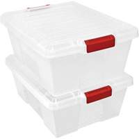 Plastic Latch Container, 15.875" W x 21" D x 7.75" H, Clear Moffatt Supply & Specialties