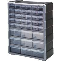 Drawer Cabinet, Plastic, 39 Drawers, 15" x 6-1/4" x 18-3/4", Black Moffatt Supply & Specialties