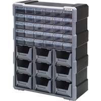 Drawer Cabinet, Plastic, 39 Drawers, 15" x 6-1/4" x 18-3/4", Black Moffatt Supply & Specialties