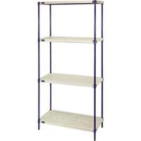 Wire Shelving Unit with Plastic Shelves, Wire Frame with Plastic Shelves, Boltless, 600 lbs. Capacity, 30" W x 72" H x 18" D Moffatt Supply & Specialties