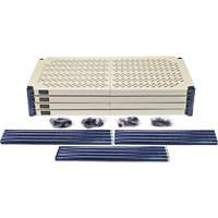 Wire Shelving Unit with Plastic Shelves, Wire Frame with Plastic Shelves, Boltless, 600 lbs. Capacity, 30" W x 72" H x 18" D Moffatt Supply & Specialties