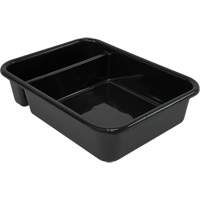 All-Purpose Compartmentalized Storage Tub, 7" H x 15" D x 20" L, Plastic, Black Moffatt Supply & Specialties