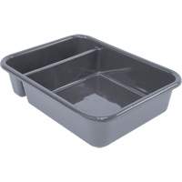 All-Purpose Compartmentalized Storage Tub, 5" H x 15" D x 20" L, Plastic, Grey Moffatt Supply & Specialties