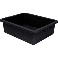 All-Purpose Ribbed-Bottom Storage Tub, 7" H x 17" D x 22" L, Plastic, Black Moffatt Supply & Specialties