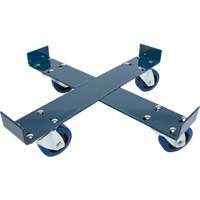 Drum Dolly, Steel, 1400 lbs. Capacity, 24" Diameter, Blue Elastic Casters Moffatt Supply & Specialties