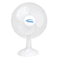 Oscillating Desk Fan with Push Buttons, 16" Diameter, 3 Speeds Moffatt Supply & Specialties