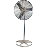 Stainless Steel Food Service Washdown Air Circulating Fans, Industrial, 1 Speed, 30" Diameter Moffatt Supply & Specialties