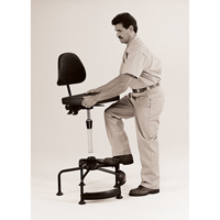 Industrial Stool, Stationary, Adjustable, 38" - 45", Polyurethane Seat, Black Moffatt Supply & Specialties