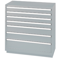 Drawer Cabinets, 7 Drawers, 40-1/4" W x 22-1/2" D x 41-3/4" H, Grey Moffatt Supply & Specialties