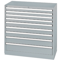 Drawer Cabinets, 9 Drawers, 40-1/4" W x 22-1/2" D x 41-3/4" H, Grey Moffatt Supply & Specialties