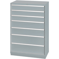 Drawer Cabinets, 7 Drawers, 40-1/4" W x 22-1/2" D x 59-1/2" H, Grey Moffatt Supply & Specialties