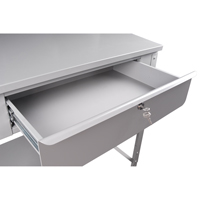 Open Floor Style Shop Desk, 34-1/2" W x 30" D x 53" H, Grey Moffatt Supply & Specialties
