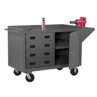 Mobile Workbench Cabinet, Steel Surface Moffatt Supply & Specialties