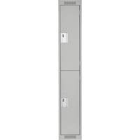 Casiers Clean Line, 2 niveaux, 12" x 18" x 72", Acier, Gris, Rivet (assembl&eacute;) Moffatt Supply & Specialties