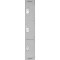Casiers Clean Line, 3 niveaux, 12" x 18" x 72", Acier, Gris, Rivet (assembl&eacute;) Moffatt Supply & Specialties