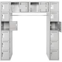 Assembled Archettes Clean Line Economy Lockers, 16 -tier, Bank of 3, 18" x 72" x 12", Steel Moffatt Supply & Specialties