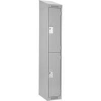 Casiers Clean Line, 2 niveaux, 12" x 18" x 78", Acier, Gris, Rivet (assembl&eacute;) Moffatt Supply & Specialties