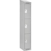 Casiers Clean Line, 3 niveaux, 12" x 18" x 78", Acier, Gris, Rivet (assembl&eacute;) Moffatt Supply & Specialties