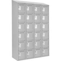 Clean Line Lockerette , 6 -tier, Bank of 4, 48" x 18" x 78", Steel, Grey, Rivet (Assembled) Moffatt Supply & Specialties