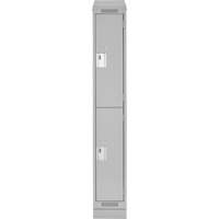 Casiers Clean Line, 2 niveaux, 12" x 18" x 82", Acier, Gris, Rivet (assembl&eacute;) Moffatt Supply & Specialties