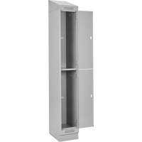Clean Line Lockers, 2 -tier, Bank of 4, 48" x 18" x 82", Steel, Grey, Rivet (Assembled) Moffatt Supply & Specialties