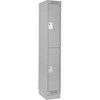 Casiers Clean Line, 2 niveaux, 12" x 18" x 76", Acier, Gris, Rivet (assembl&eacute;) Moffatt Supply & Specialties