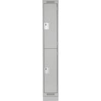 Casiers Clean Line, 2 niveaux, 12" x 18" x 76", Acier, Gris, Rivet (assembl&eacute;) Moffatt Supply & Specialties