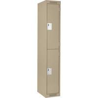 Clean Line Lockers, 2 -tier, 12" x 18" x 72", Steel, Beige, Rivet (Assembled) Moffatt Supply & Specialties