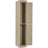 Clean Line Lockers, 2 -tier, Bank of 4, 48" x 18" x 72", Steel, Beige, Rivet (Assembled) Moffatt Supply & Specialties