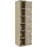 Clean Line Lockerette, 6 -tier, Bank of 4, 48" x 18" x 72", Steel, Beige, Rivet (Assembled) Moffatt Supply & Specialties