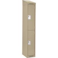 Casiers Clean Line, 2 niveaux, 12" x 18" x 78", Acier, Beige, Rivet (assembl&eacute;) Moffatt Supply & Specialties
