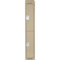 Casiers Clean Line, 2 niveaux, 12" x 18" x 78", Acier, Beige, Rivet (assembl&eacute;) Moffatt Supply & Specialties