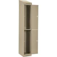 Clean Line Lockers, 2 -tier, Bank of 4, 48" x 18" x 78", Steel, Beige, Rivet (Assembled) Moffatt Supply & Specialties