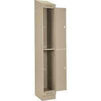 Clean Line Lockers, 2 -tier, Bank of 4, 48" x 18" x 82", Steel, Beige, Rivet (Assembled) Moffatt Supply & Specialties