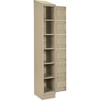 Clean Line Lockerette , 6 -tier, Bank of 4, 48" x 18" x 82", Steel, Beige, Rivet (Assembled) Moffatt Supply & Specialties