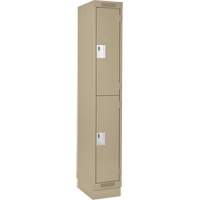 Casiers Clean Line, 2 niveaux, 12" x 18" x 76", Acier, Beige, Rivet (assembl&eacute;) Moffatt Supply & Specialties
