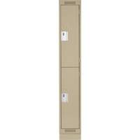 Casiers Clean Line, 2 niveaux, 12" x 18" x 76", Acier, Beige, Rivet (assembl&eacute;) Moffatt Supply & Specialties
