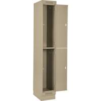 Clean Line Lockers, 2 -tier, Bank of 4, 48" x 18" x 76", Steel, Beige, Rivet (Assembled) Moffatt Supply & Specialties