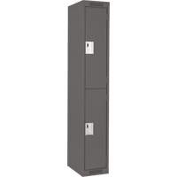 Clean Line Lockers, 2 -tier, 12" x 18" x 72", Steel, Charcoal, Rivet (Assembled) Moffatt Supply & Specialties