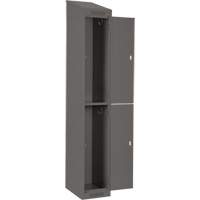 Clean Line Lockers, 2 -tier, Bank of 4, 48" x 18" x 78", Steel, Charcoal, Rivet (Assembled) Moffatt Supply & Specialties