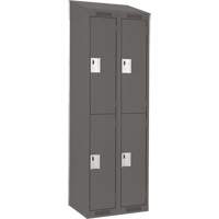 Clean Line Lockers, 2 -tier, Bank of 2, 24" x 18" x 78", Steel, Charcoal, Rivet (Assembled) Moffatt Supply & Specialties