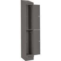 Clean Line Lockers, 2 -tier, Bank of 4, 48" x 18" x 82", Steel, Charcoal, Rivet (Assembled) Moffatt Supply & Specialties