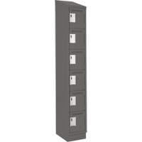 Clean Line Lockerette, 6 -tier, 12" x 18" x 82", Steel, Charcoal, Rivet (Assembled) Moffatt Supply & Specialties