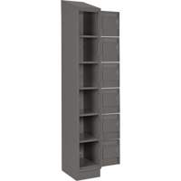 Clean Line Lockerette, 6 -tier, Bank of 4, 48" x 18" x 82", Steel, Charcoal, Rivet (Assembled) Moffatt Supply & Specialties